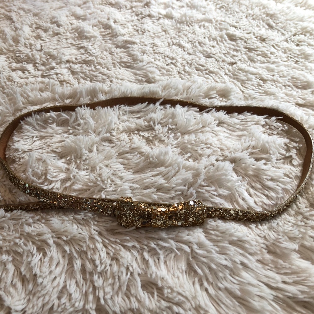 Crewcuts Gold Sparkly Bow Front Belt